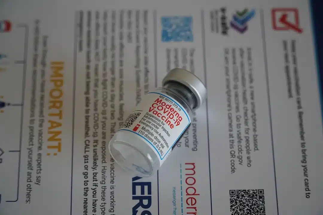 A vial of Moderna's COVID-19 vaccine.