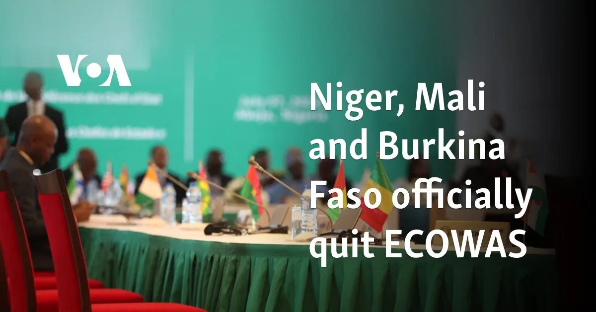 Niger, Mali and Burkina Faso officially quit ECOWAS