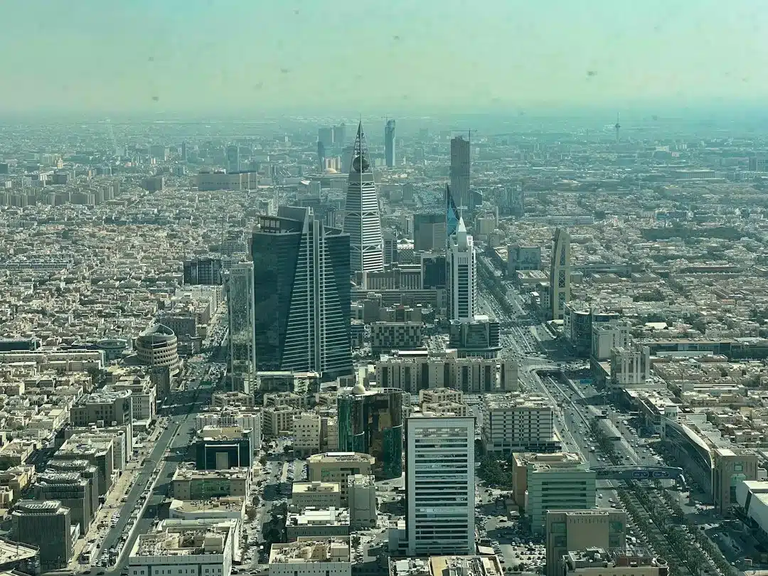 A foggy morning view of Riyadh, Saudi Arabia